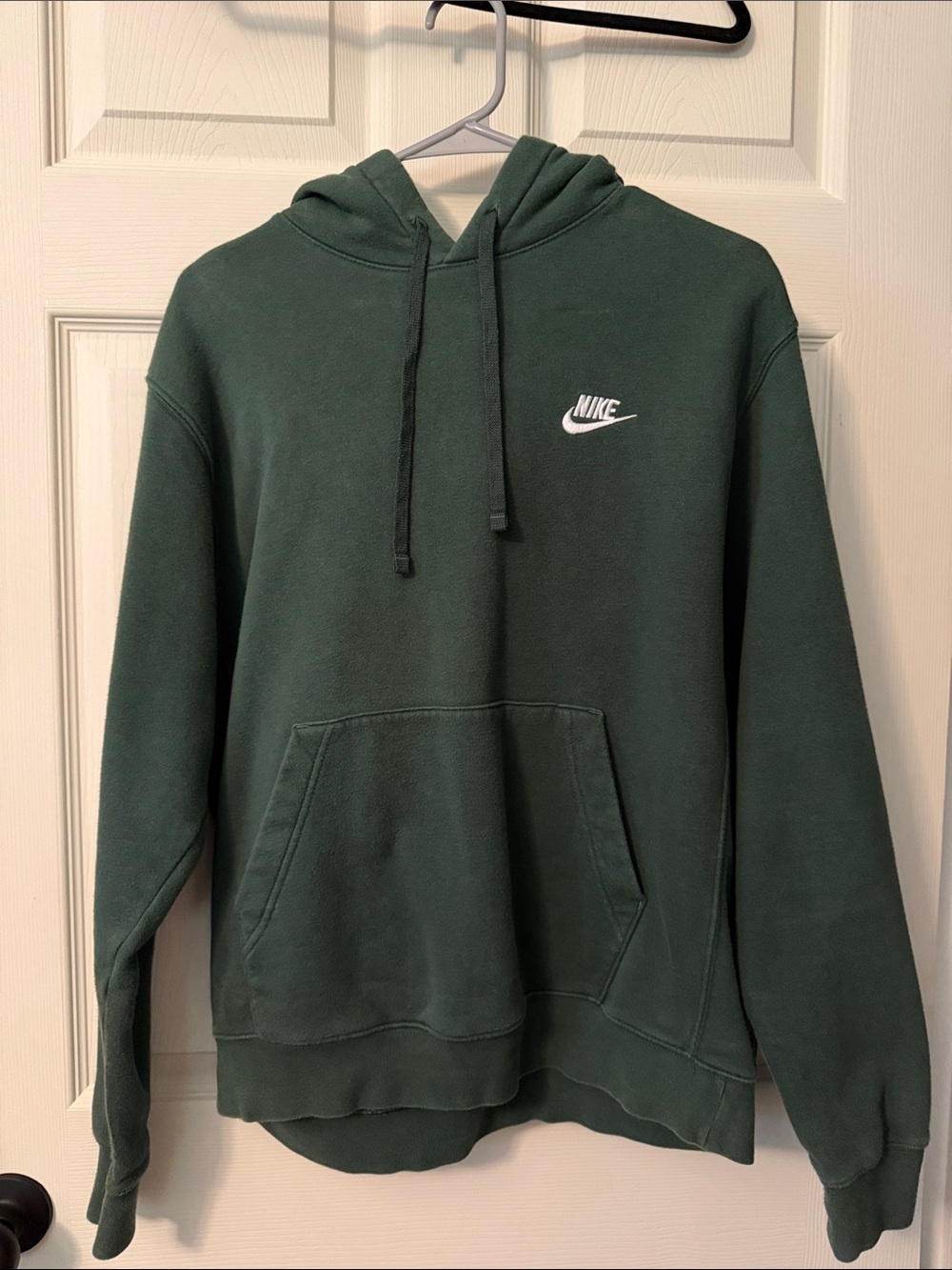 Nike Men’s Forest Green Pullover Hoodie with White Logo